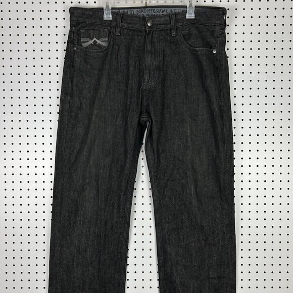 Marc Ecko Unltd Raw Black Gothic Jean 38x34 Baggy Y2K Streetwear Skate Stitched - Picture 5 of 7